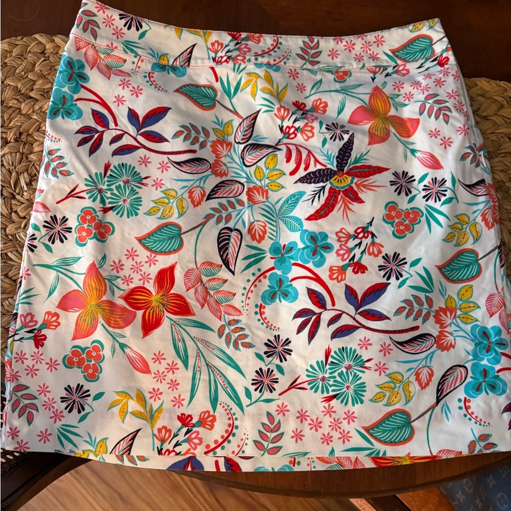 Talbots Blue and Orange A-Line Mini Skirt Resort Wear